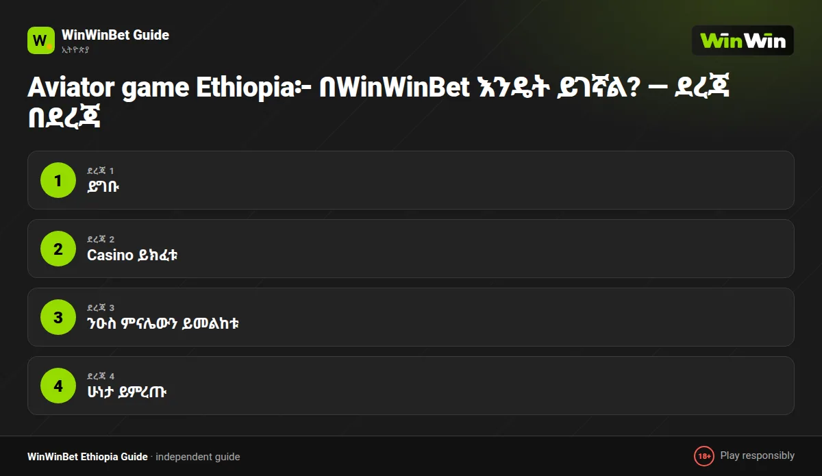 Aviator game Ethiopia፦ በWinWinBet እንዴት ይገኛል? — ደረጃ በደረጃ