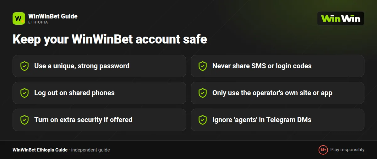 WinWinBet account security checklist: strong password, two-step verification, private codes